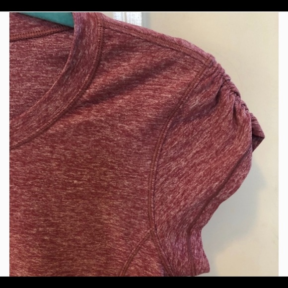 lululemon ruched sleeve cotton top sz 10 - Picture 3 of 3